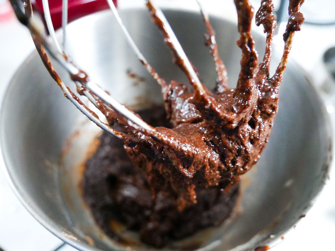 Brownie batter combined with desired texture