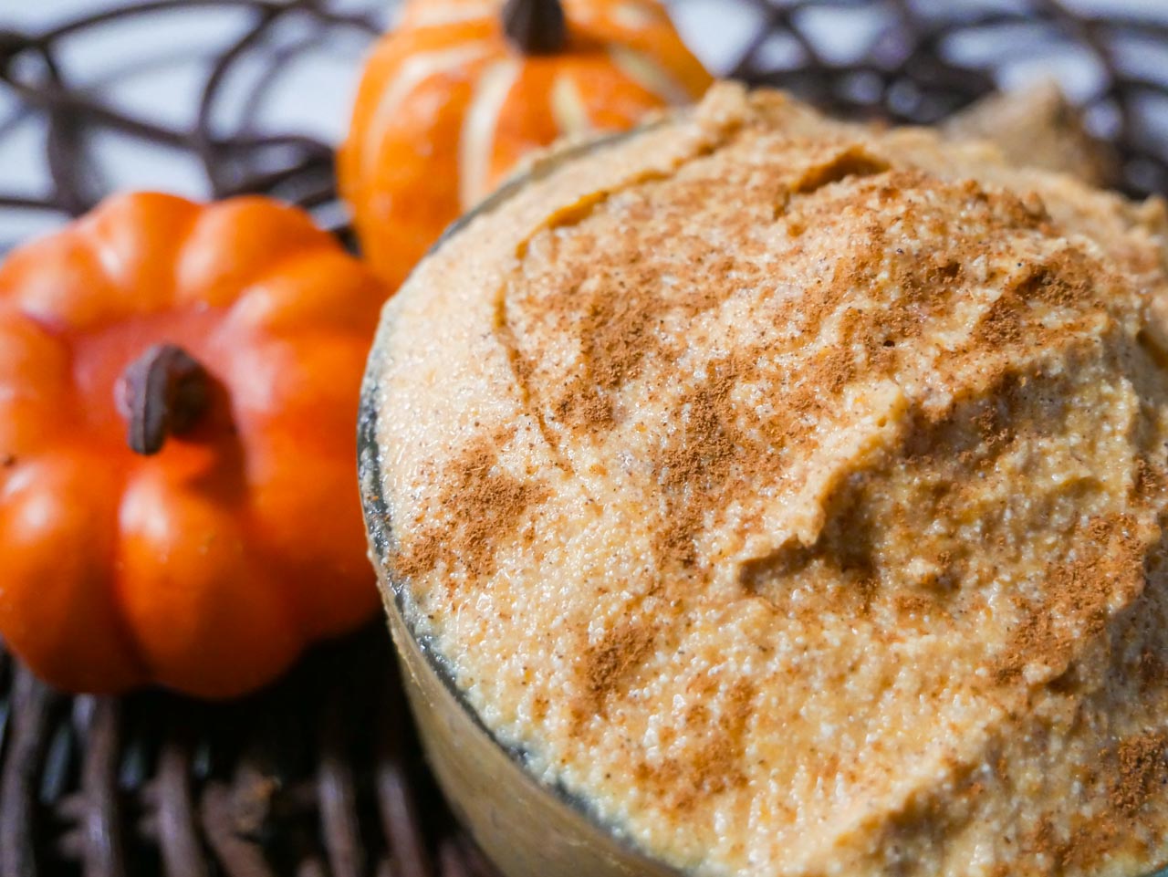 Pumpkin ricotta dip in a bowl