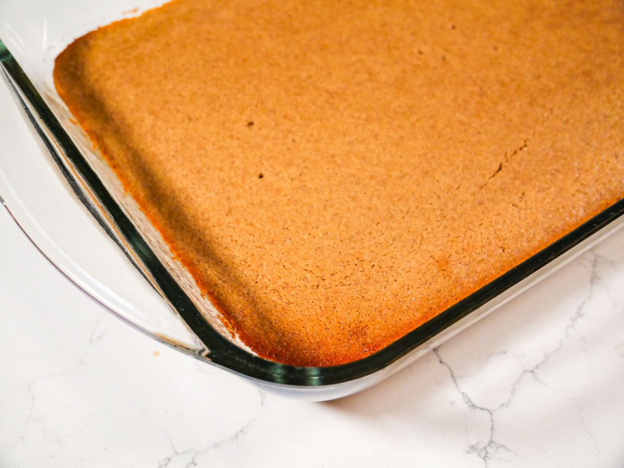Gingerbread cake in a baking pan