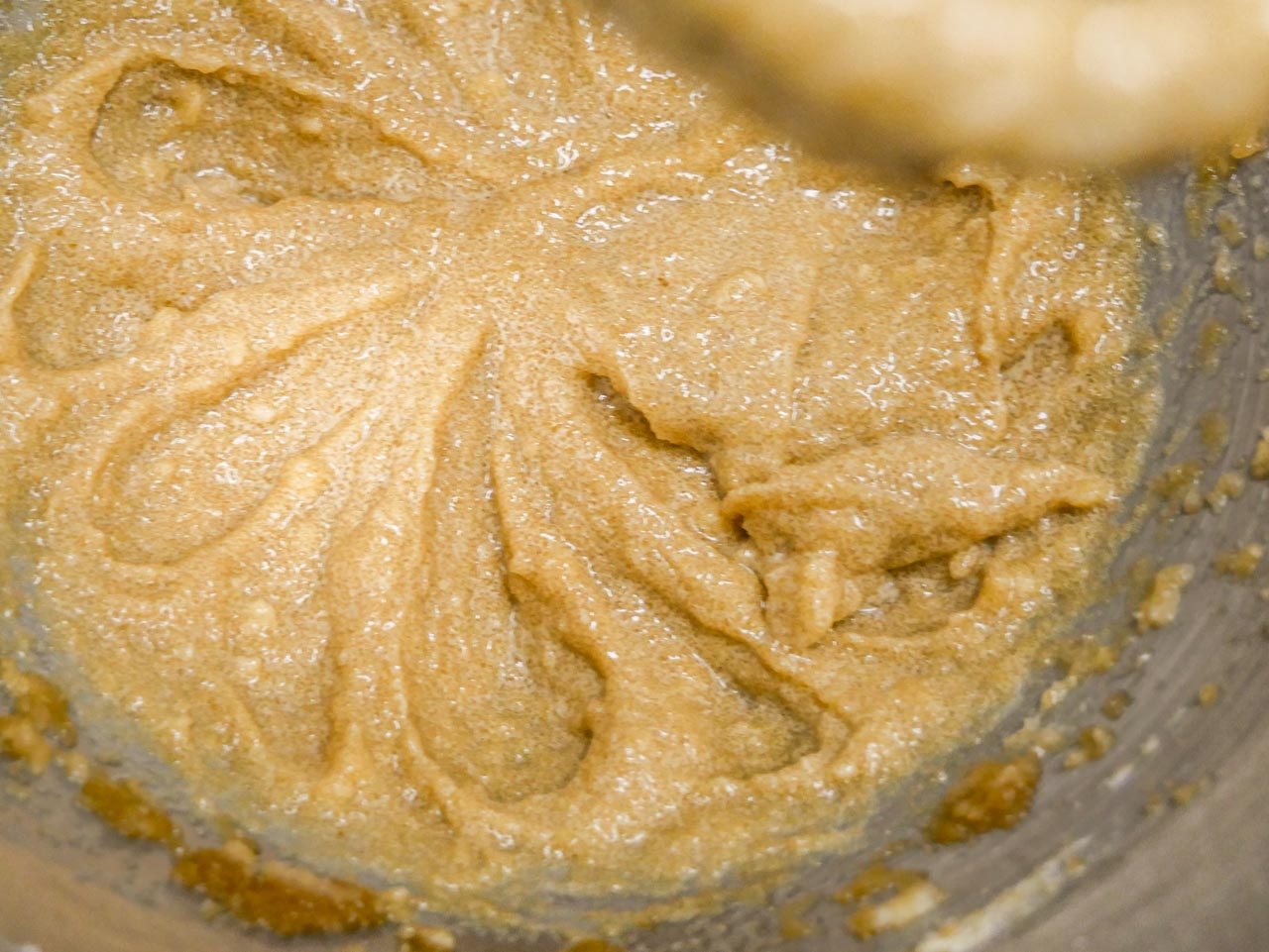 Creamed butter and sugar for gingerbread cakes
