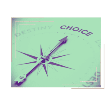 Compass pointing to the word choice