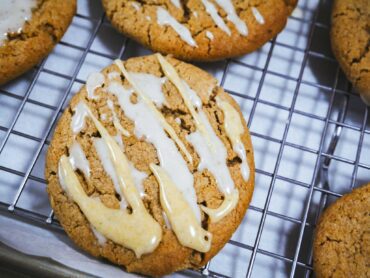 Mango Lassi cookies cooling on a wire rack